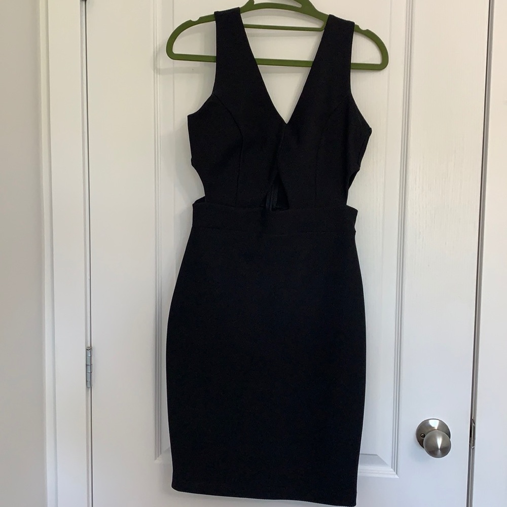 Mystic Black Cut-Out Sexy Dress